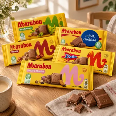 Marabou-kakor i olika smaker